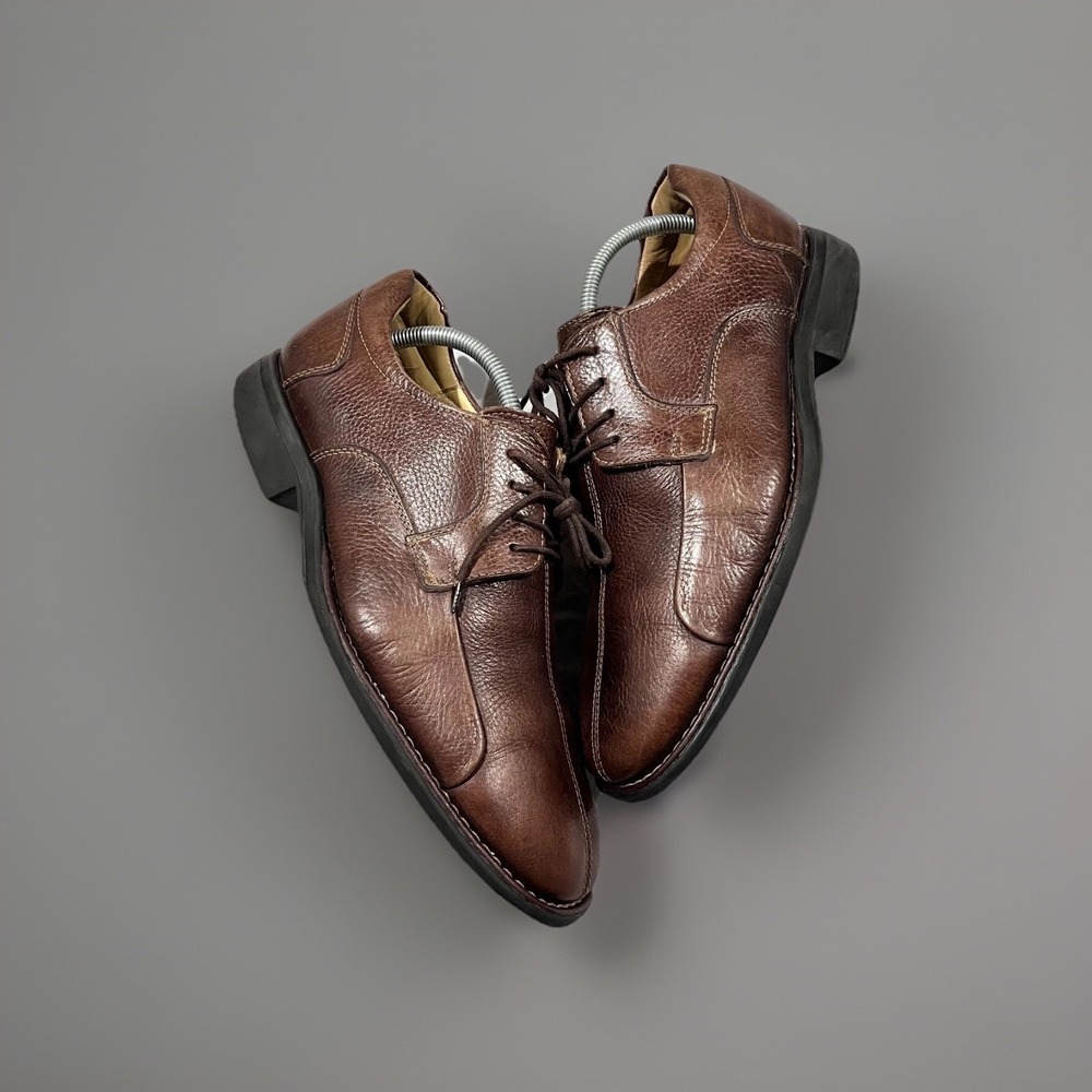 Studio Belvedere Bay Bridge Mens Brown Pebbled Leather Lace up Shoe Size 10D